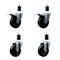 Service Caster 4'' Soft Rubber Swivel 1-1/2'' Expanding Stem Caster Set 2 Total Lock Brakes, 4PK SCC-EXTTL20S414-SRS-2-S-2-112 - alternate 1